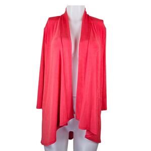 Chico's Travelers Draped Jacket Light Papaya Coral Business Womens 1 - S - 8 NWT